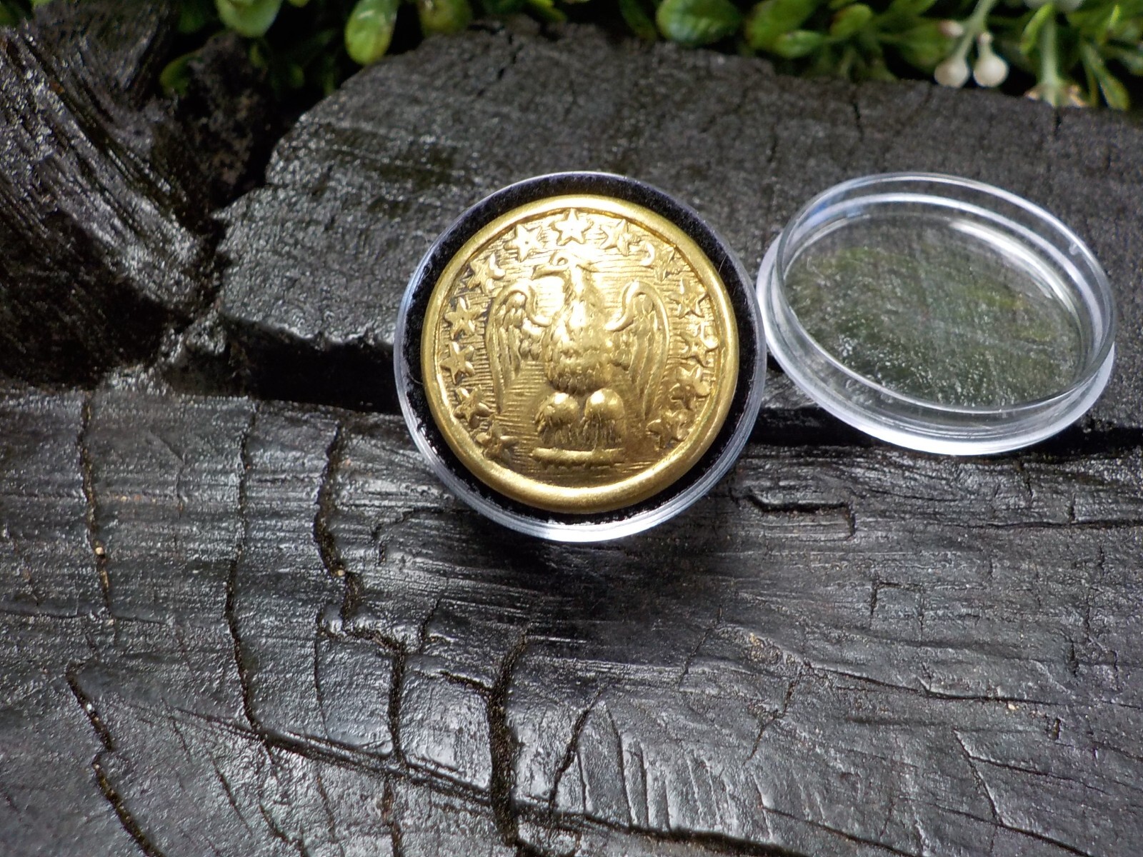 24k Gold Plated Confederate Staff Officers Coat Button with Free Button Case