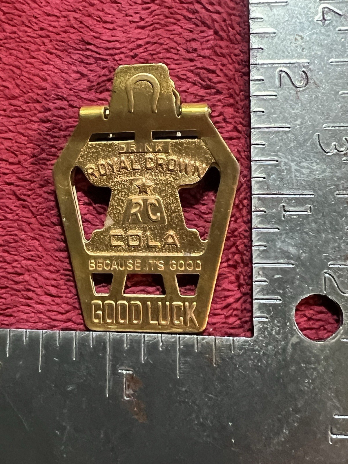 Vintage Good Luck Royal Crown RC Cola Money Paper Clip, Double Sided.