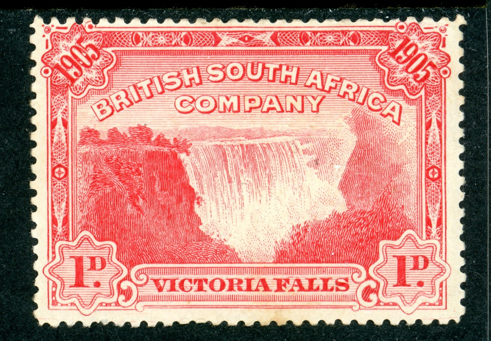 Rhodesia 1901 British KEVII 1p Red Victoria Falls SG#94 Mint S54