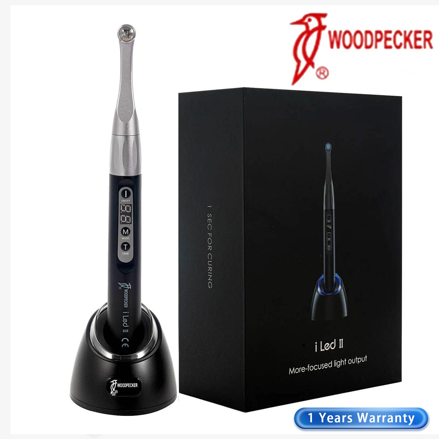 Woodpecker Dental i LED II Curing Light 1 Sec Curing 3 Modes Intensity 3000mw
