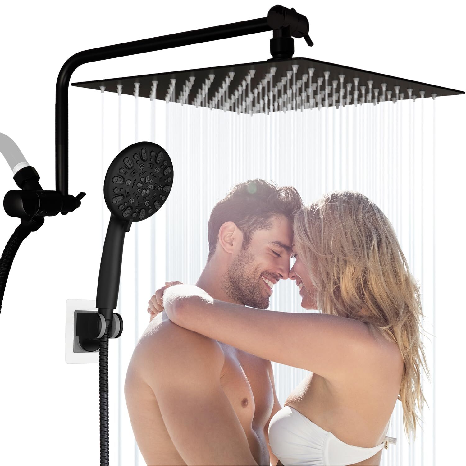 12-inch High Pressure All Metal Rainfall Shower Head with Handheld Spray Combo