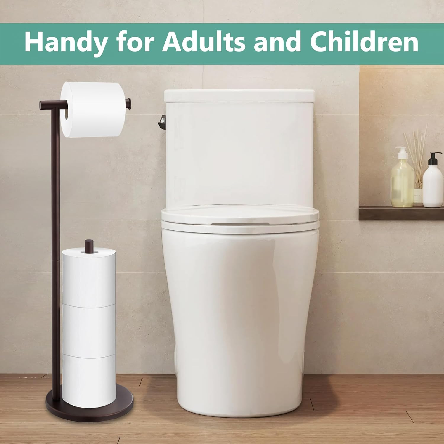Free Standing Toilet Paper Holder Stand, Oil Rubbed Bronze Toilet Paper Holder w