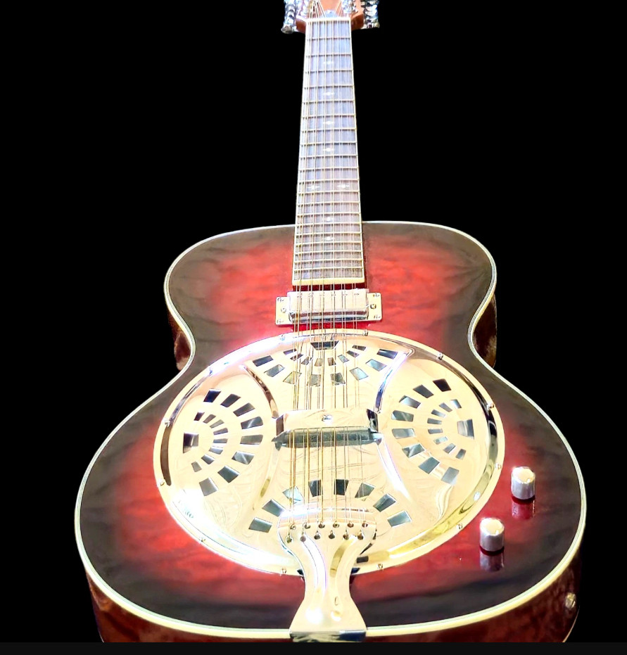 GREAT PLAYING NEW CUSTOM 12 STRING RESONATOR ACOUSTIC/ELECTRIC GUITAR