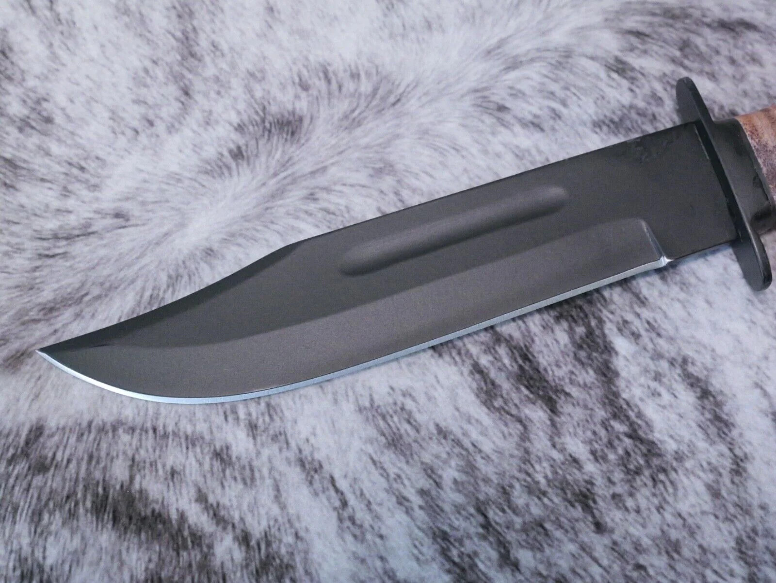 12" Kbar Style Survival Combat Knife Military Marines Black Blade Leather Handle