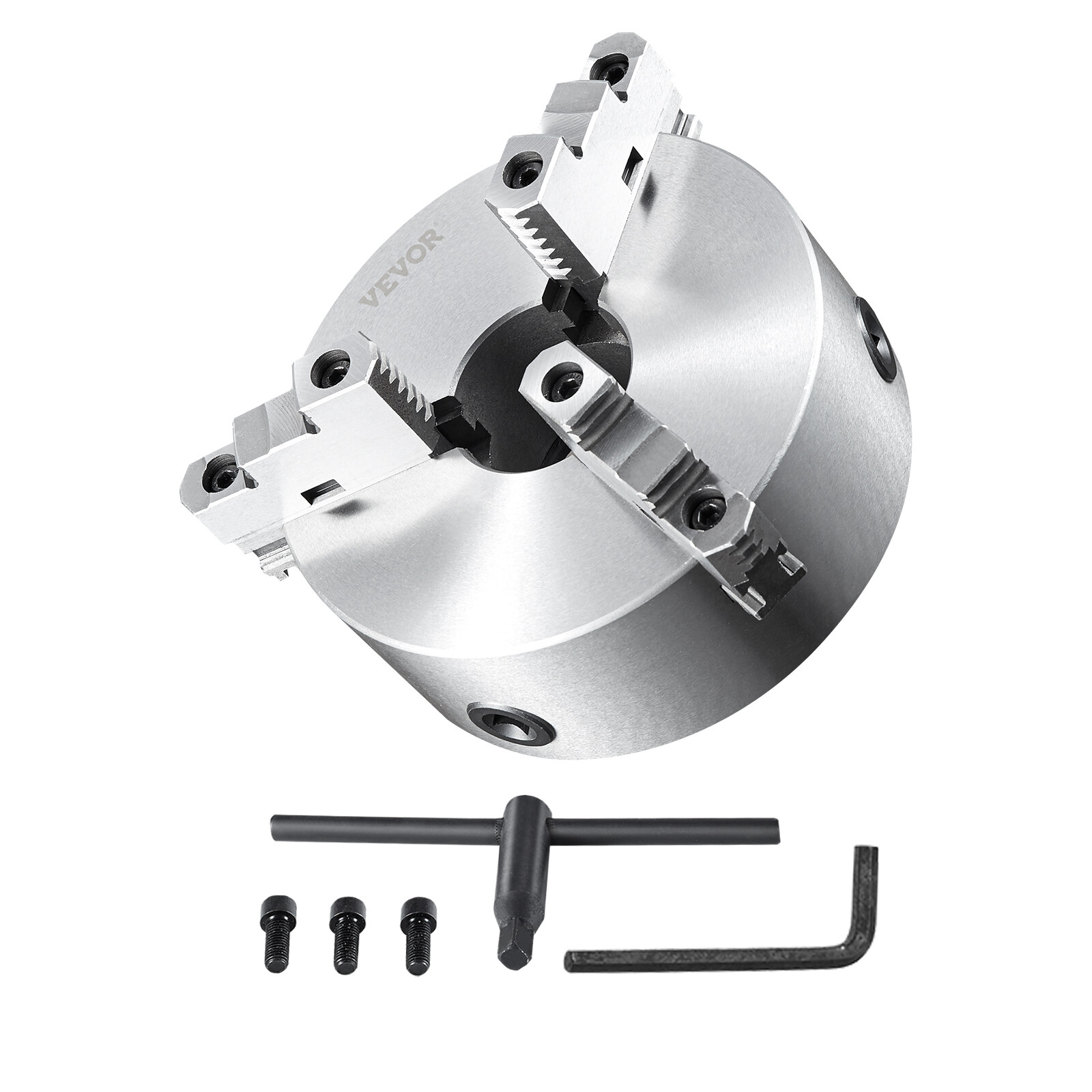 VEVOR 10'' 3-Jaw Lathe Chuck Self-Centering Lathe Chuck for Grinding Drilling