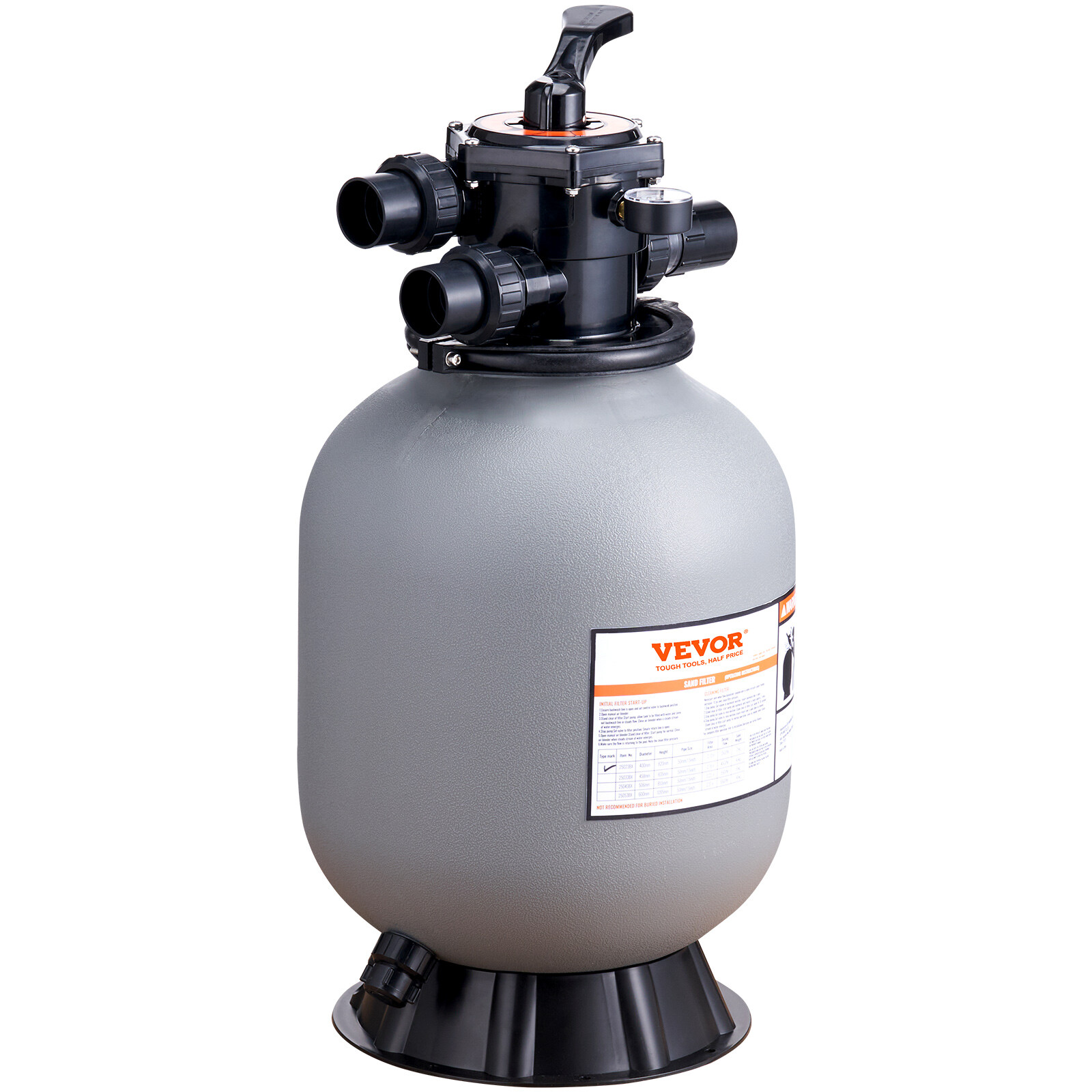 VEVOR Sand Filter 16" Above Inground Swimming Pool Sand Filter with 7-Way Valve