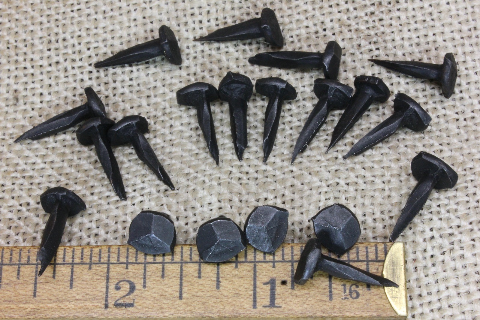 5/8" Rosehead 50 Nails Square Wrought Iron Tacks Vintage Rustic Decorative Look