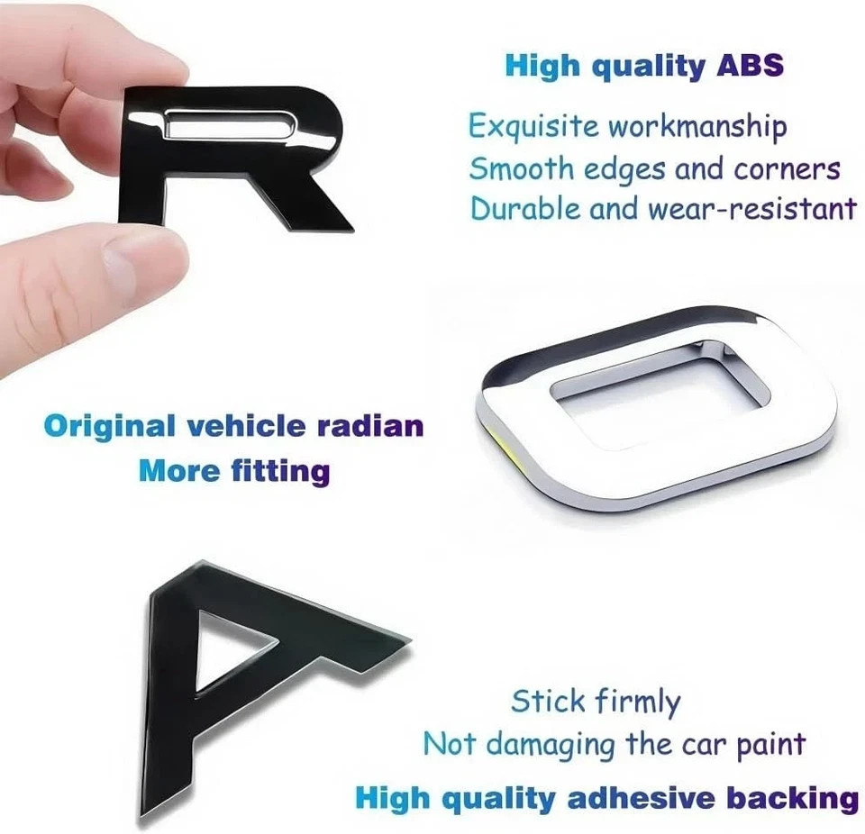 Range Rover Gloss Black ABS Emblem Replacement Badge for Front Hood & Trunk