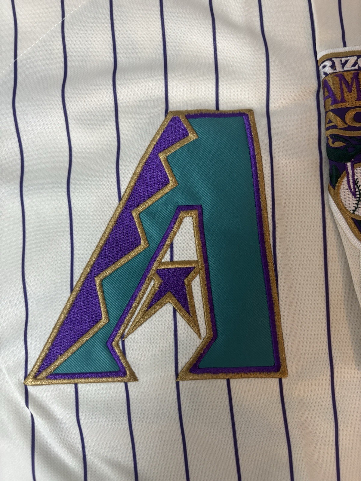 SALE Retro Randy Johnson 2001 Arizona Diamondbacks Men's World Series Jersey