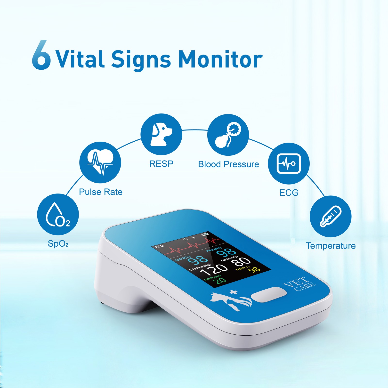 Veterinary Blood Pressure Monitor for Dog & Cat Animal Vital Signs Monitor