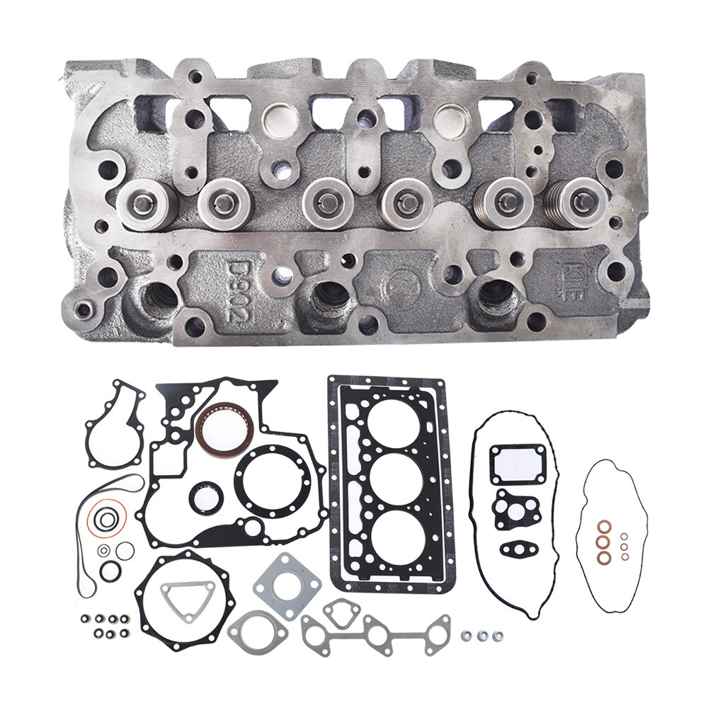 Fit For Kubota D902 RTV900 Complete Cylinder Head with Valves & Full Gasket Kit