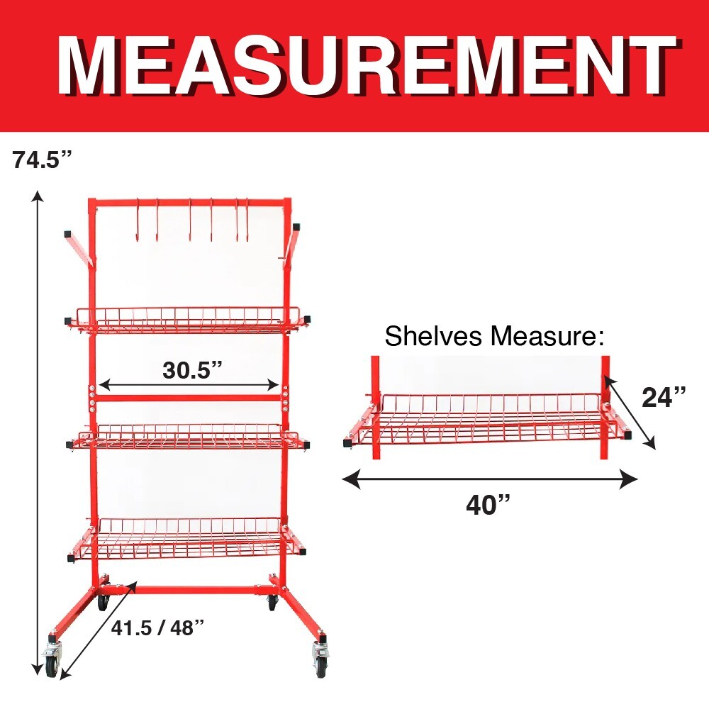 Automotive Parts Management Storage Cart - B Series - Shelves Workshop Trolley