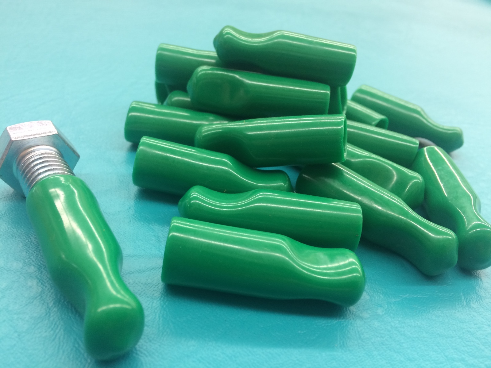 1/2" Rubber Bolt Cap Protectors Rod Tube Thread Finger Tip Pull 18 Cover Green