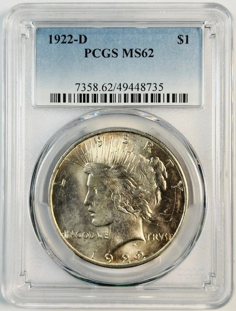 1922 D Peace Dollar PCGS MS-62