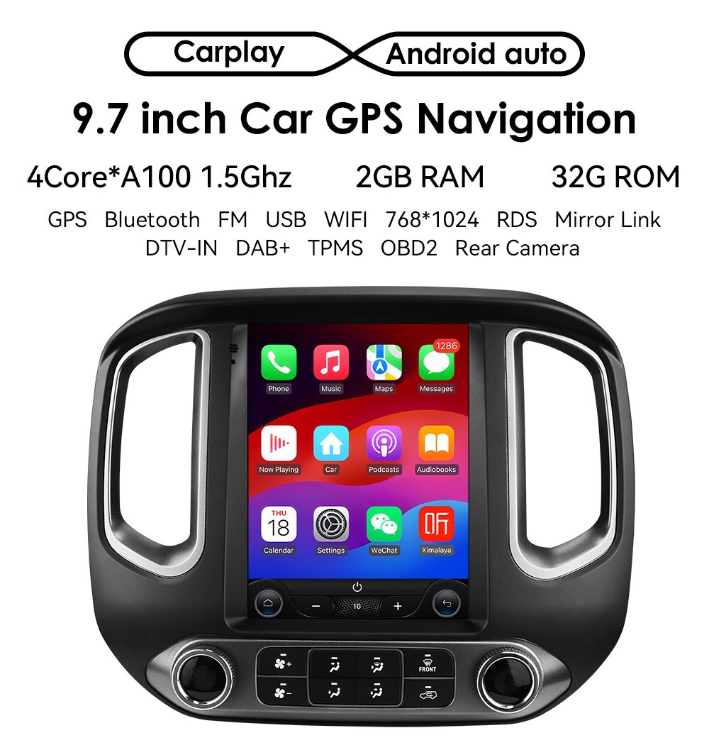 9.7" For Chevrolet Colorado GMC Canyon 15~18 Android Navigation Car GPS Stereo