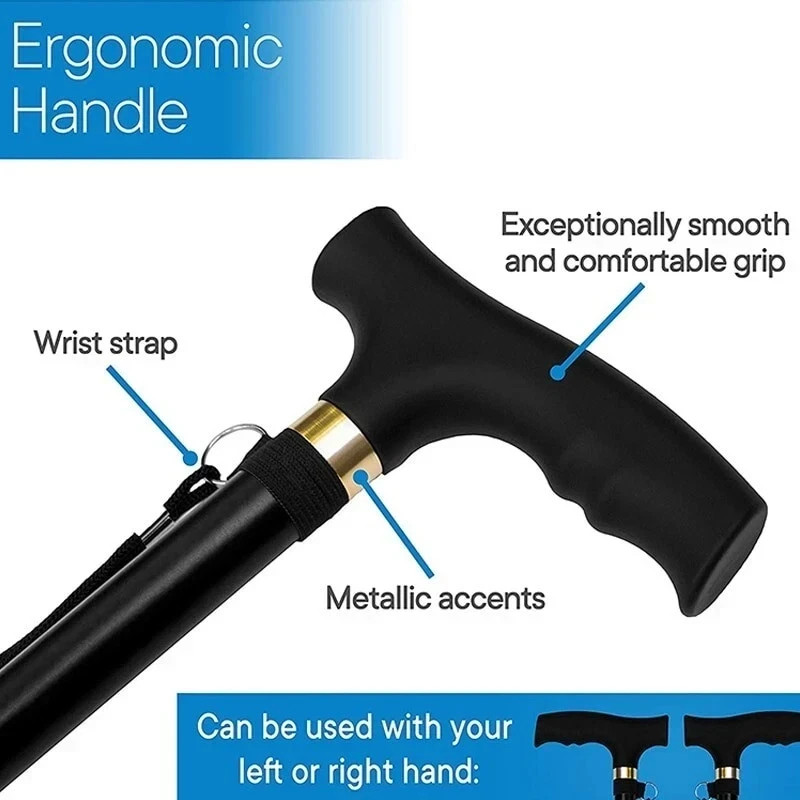 Cane Walking Stick Adjustable Folding walking Aluminum Collapsible Travel Hiking