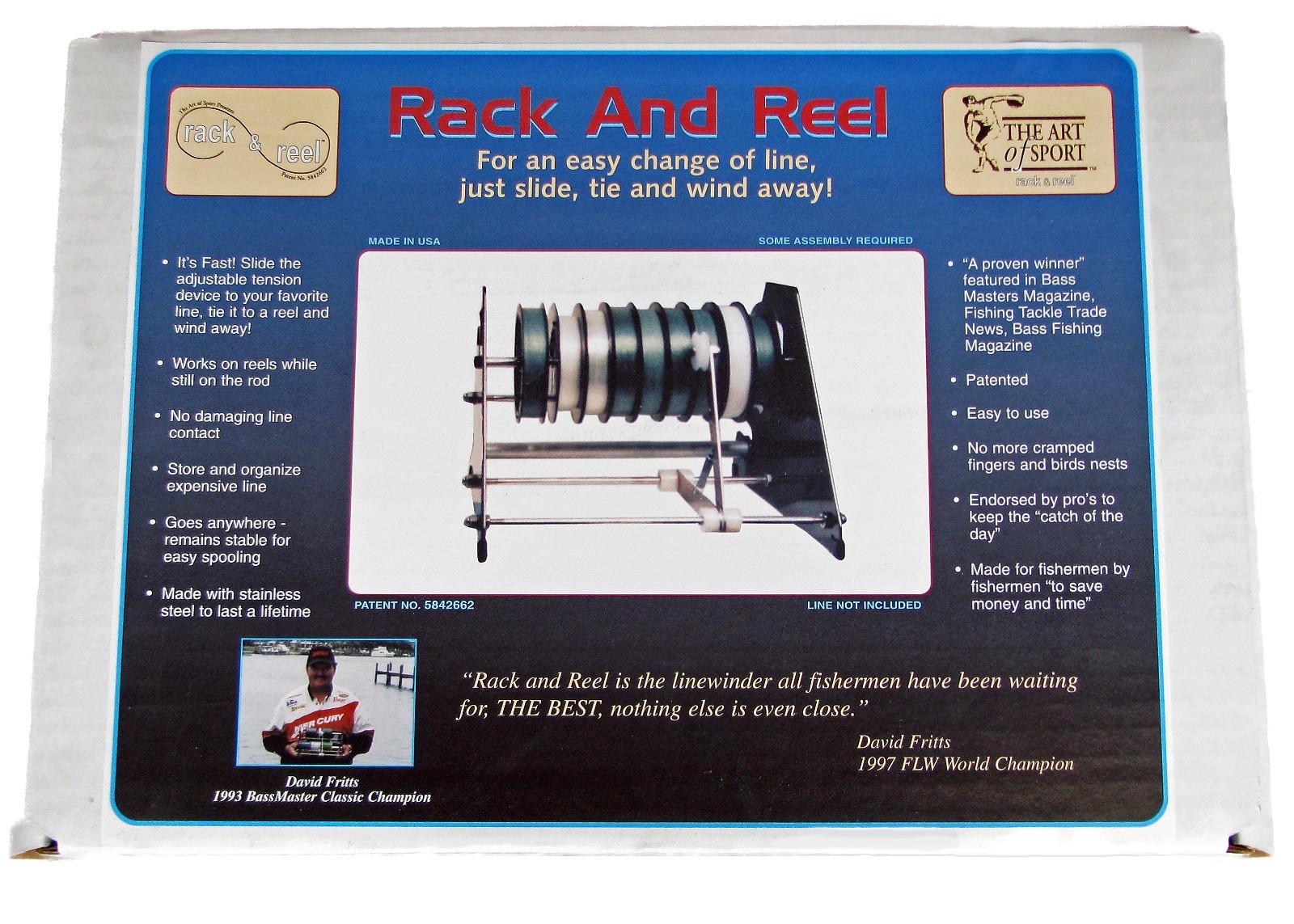 Fishing Line Winder Spooler, Rack and Reel, Line loader, Spool holder, dispenser