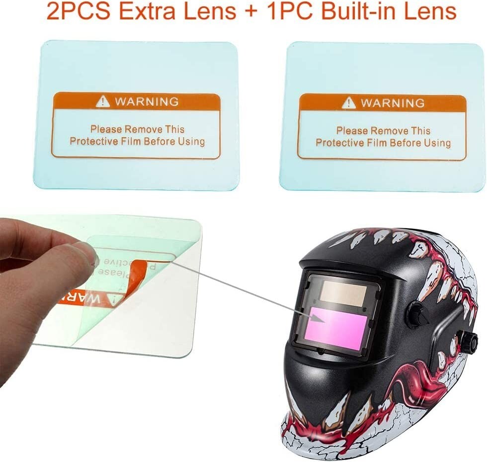 Blood Mouth Solar Auto Darkening Welding Helmet Arc Tig Mig Welder Mask Hood+Bag
