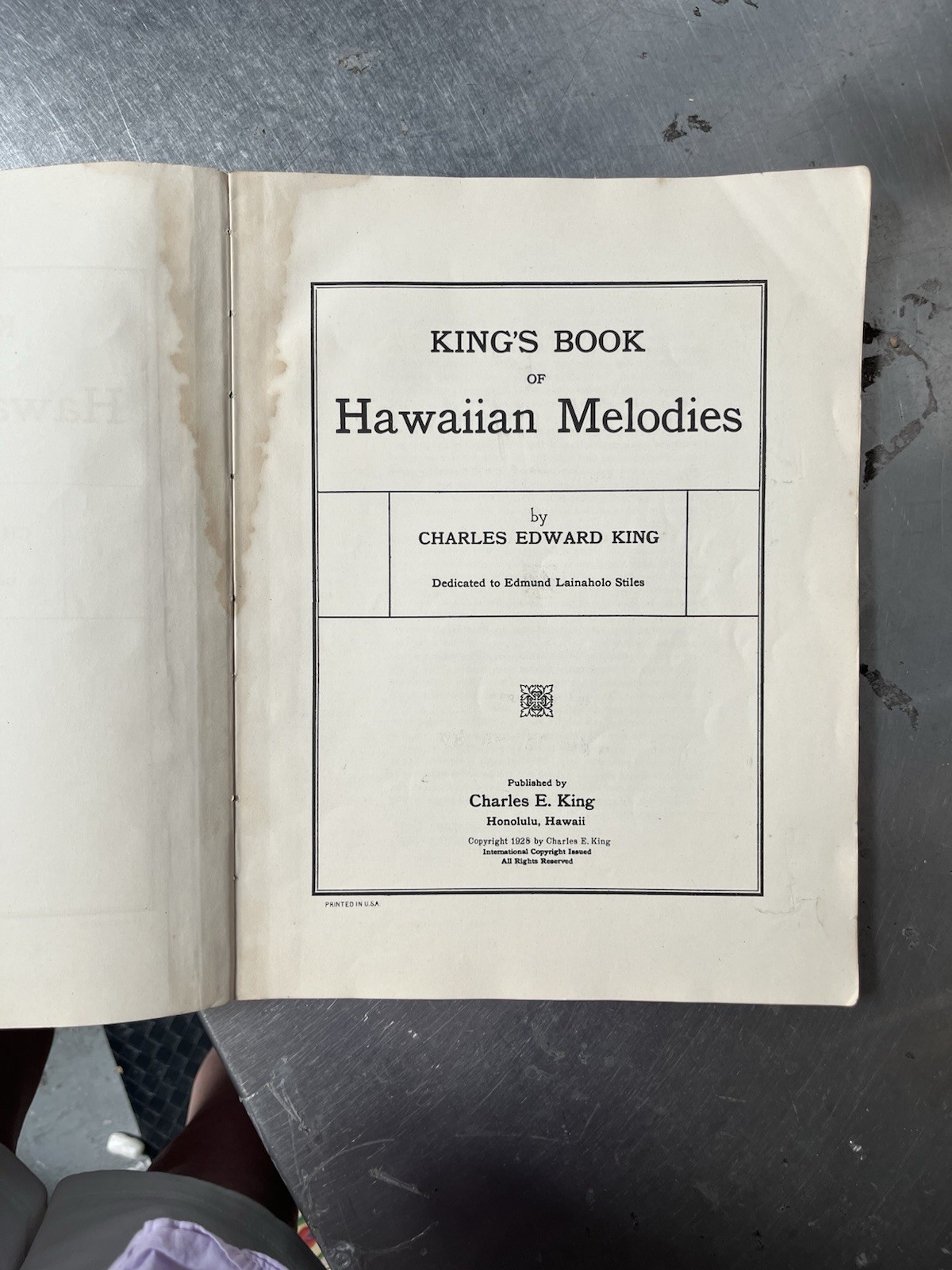 Vintage 1238 King's Book Of Hawaiian Melodies Sheet Music Charles E. King