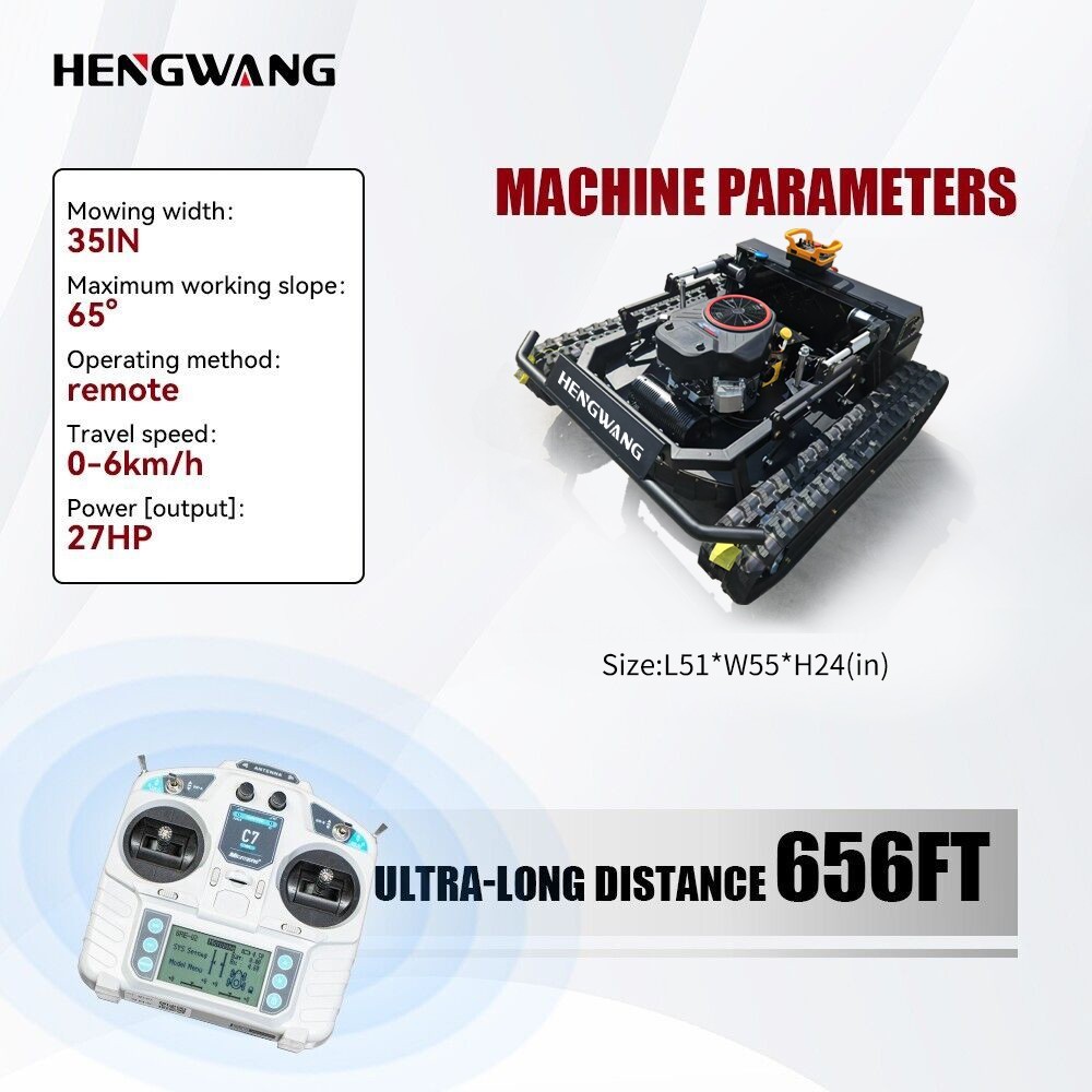 27HP Robot lawn mower sale！ Remote Control Lawn Mower 65° Climbing Free shipping