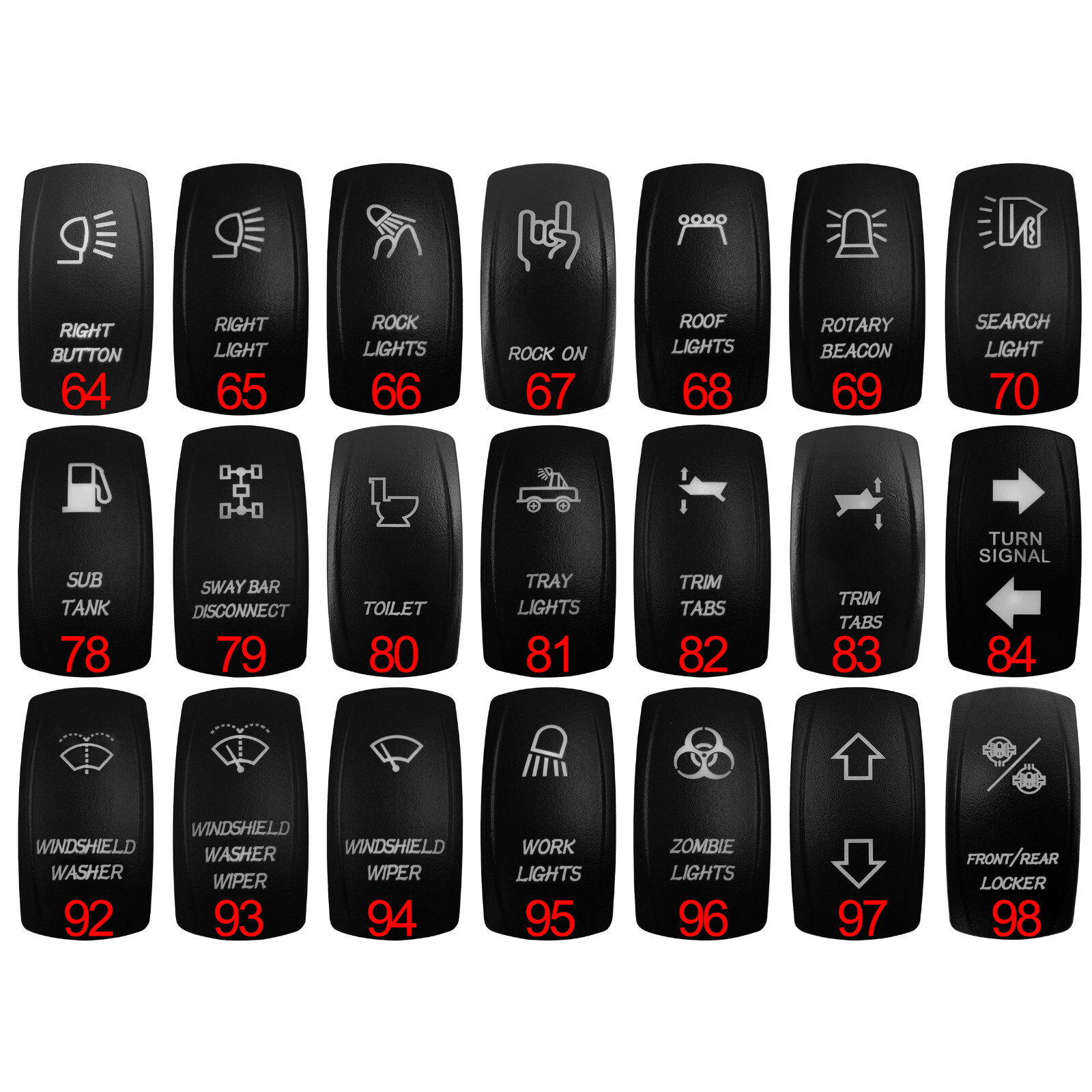 Rocker Cap for 12V 20A Car Boat  Switch COVER Replacing Contura Carling Type