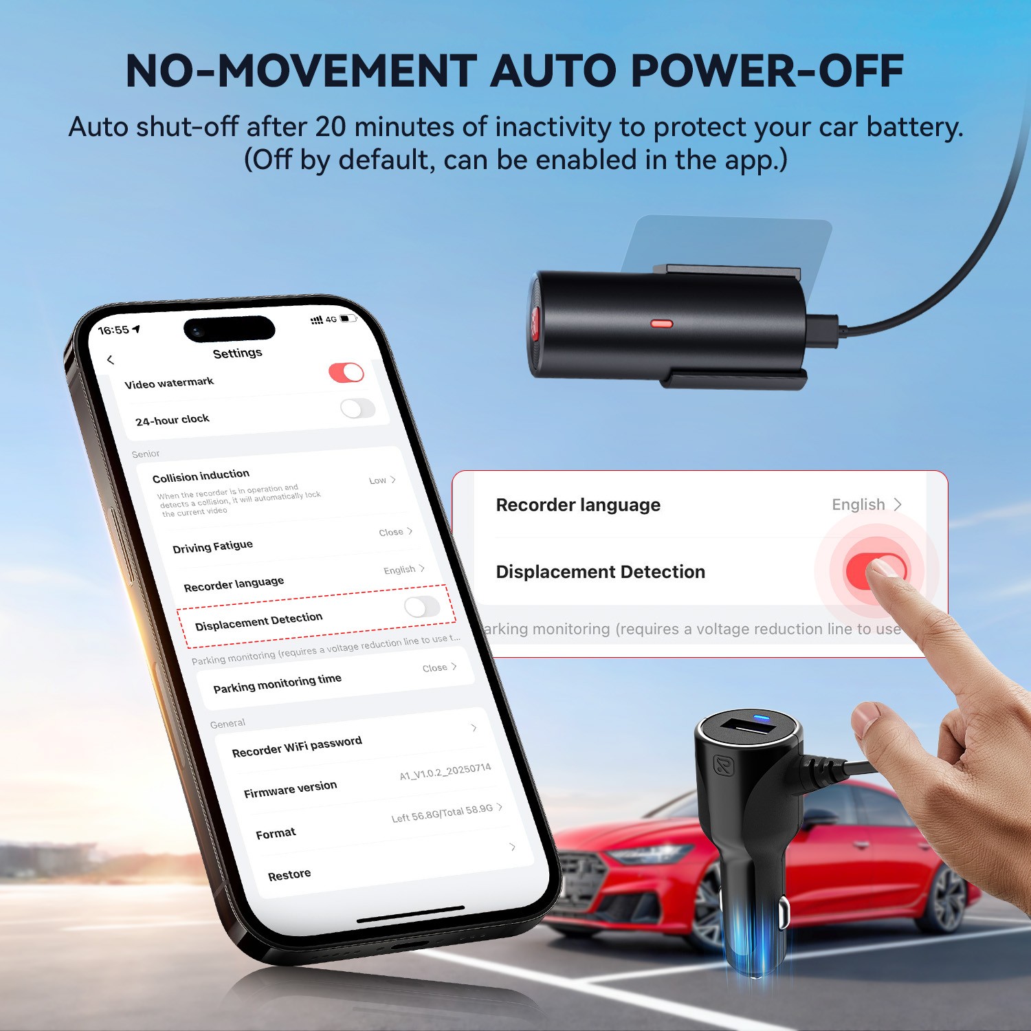 REDTIGER A1 4K Dash Cam WiFi APP Control Compact Mini Super Night Vision