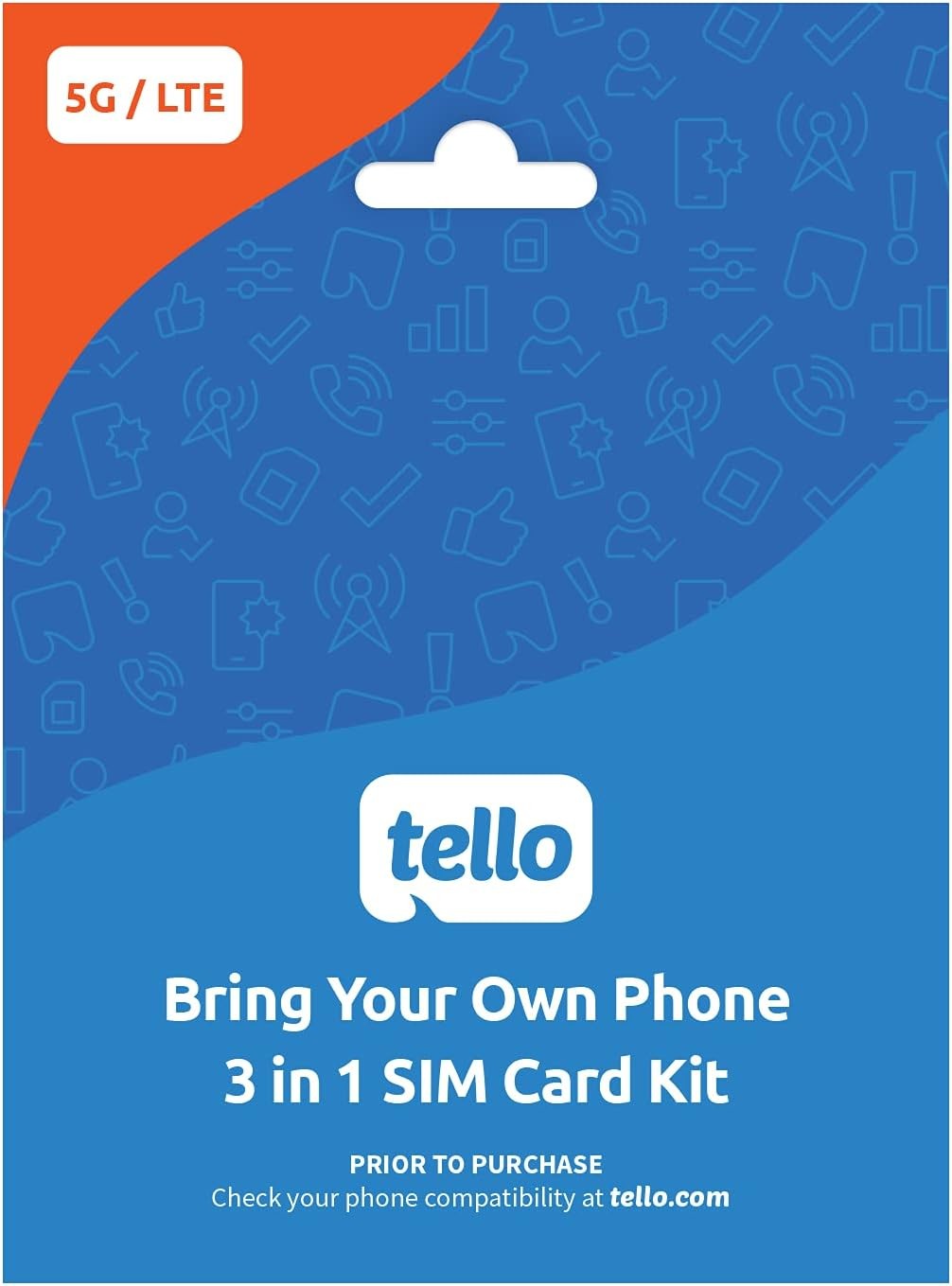 Tello Mobile - Bring Your Own Phone - 3 in 1 GSM SIM Card Kit *NEW*