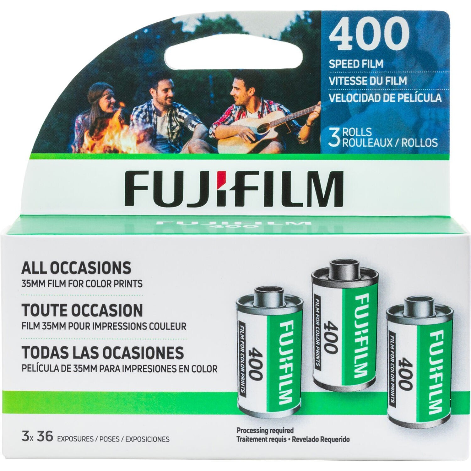 New FUJIFILM 400 ISO 35mm Film 3-Pack - 36 Exposures Color Print Film FRESH