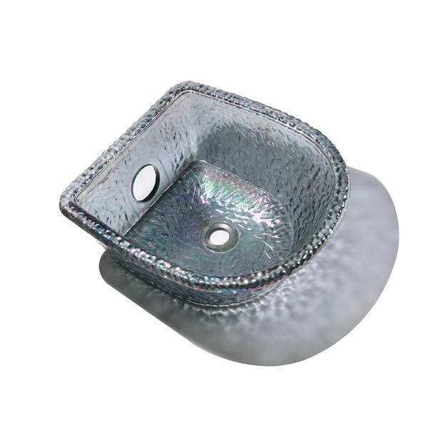 Glass Pedicure Spa Bowl – Crystal Textured Sink for Nail Salon Chair – Durable