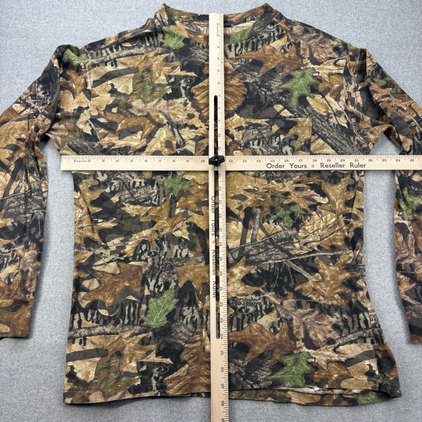 VTG 90s Mossy Oak Camo Long Sleeve Shirt Mens L Forest Floor USA Single Stitch