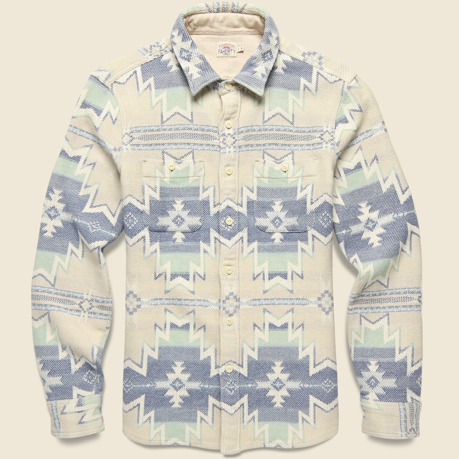 Faherty Doug Good Feather Surf Flannel Men's Overshirt
