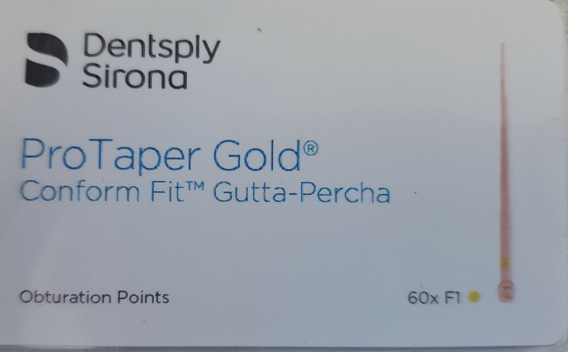 Protaper Gold F1 Gutta Percha Points Dentsply Tulsa Box of 60 Dental Universal