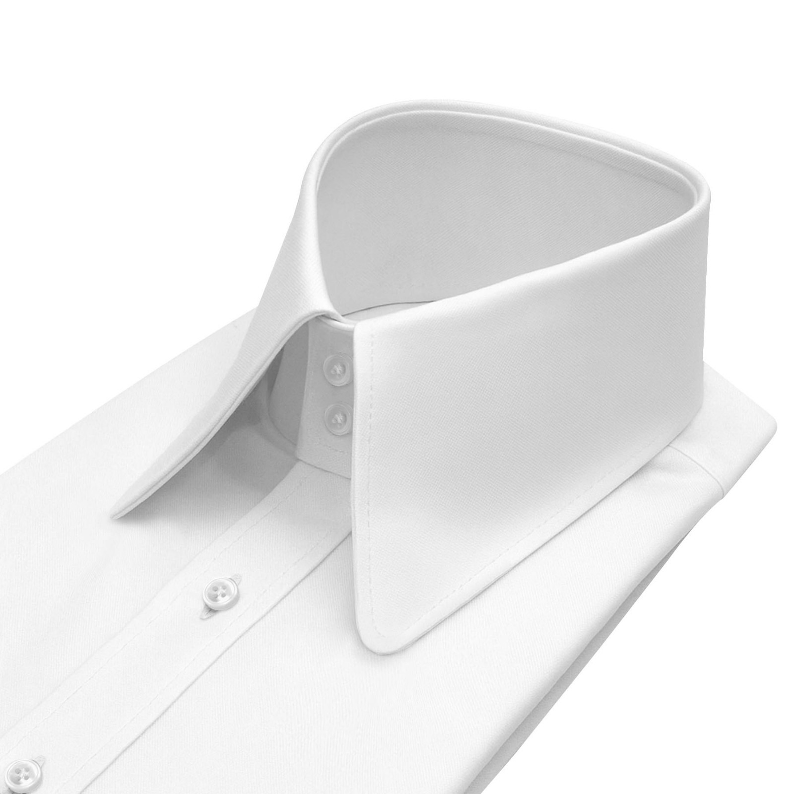 Men's Vintage High Long Round Pointed Collar White Shirt 1930s Goodfellas Style