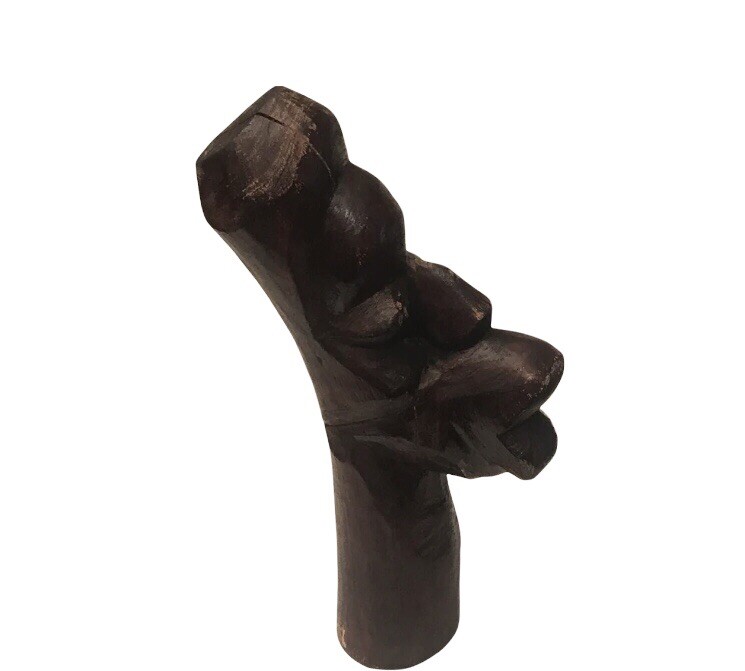 African Wood Carved Sculpture Dark Cherry Heavy Wood