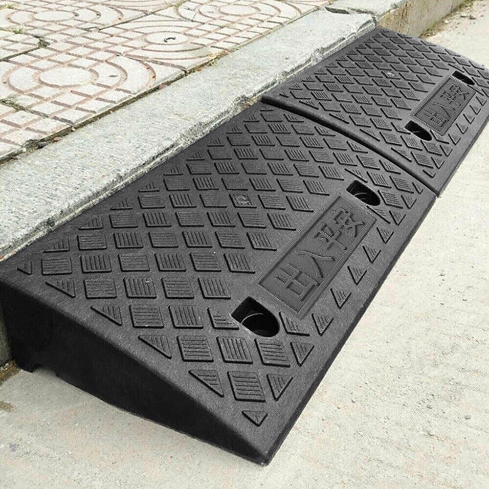 2 Pack Driveway Ramp Heavy Duty Vehicle Curb Rubber Threshold Ramp Professional