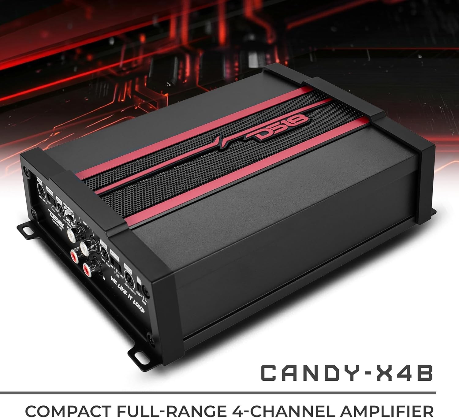 DS18 CANDY-X4B Compact Full-Range Class D 4-Channel Amplifier 1600 Watts
