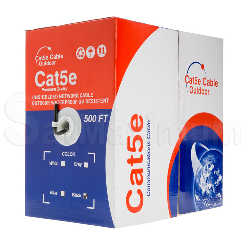 Cat5e OUTDOOR 500ft, 1000ft Cable Waterproof Ethernet Solid Direct Burial Cable