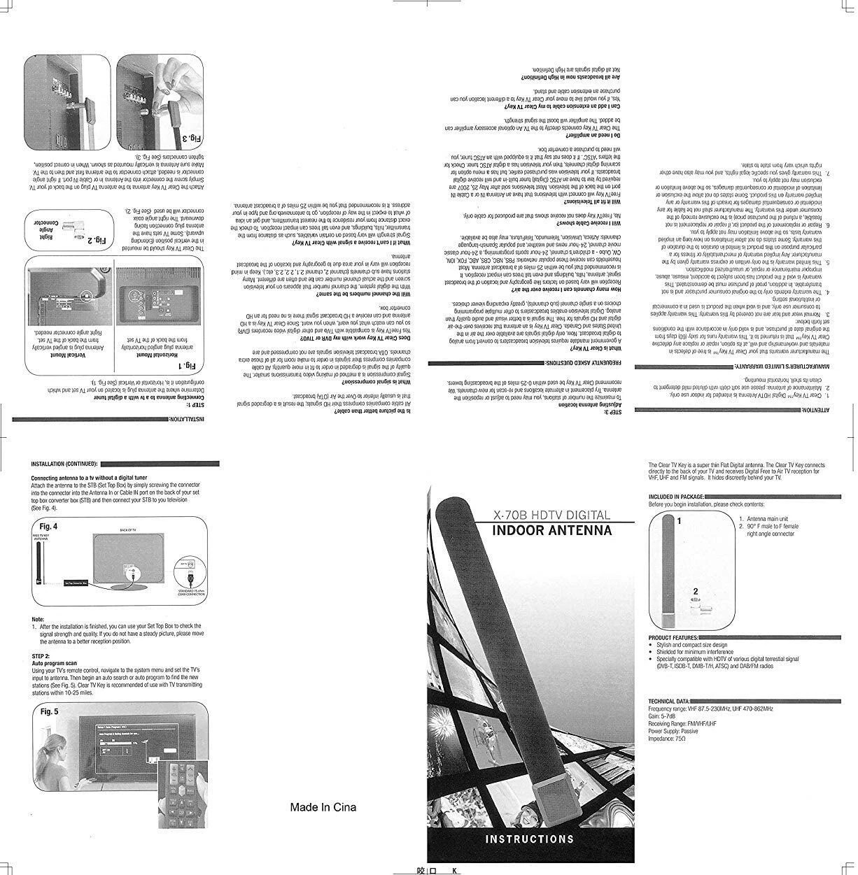 Clear HD Digital Satellite Indoor TV HDTV Antenna Key Free 1080p As seen on TV