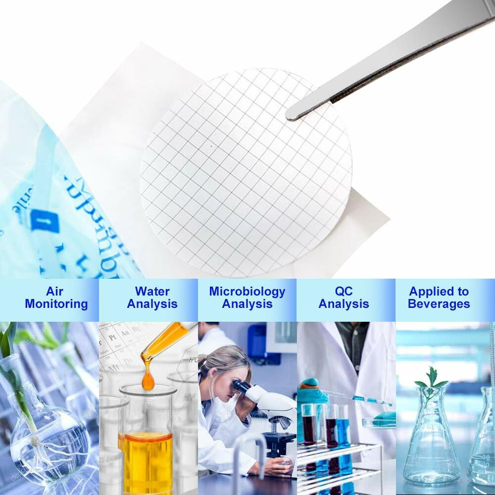 MCE Gridded Membrane Filters, 47mm Diameter, 0.22 um 0.45 μm Pore Size, STERILE