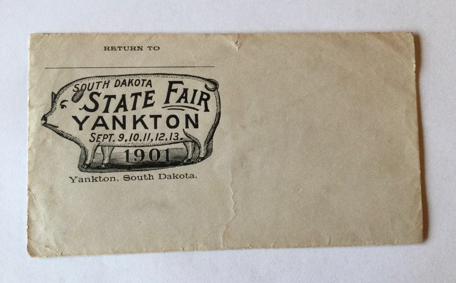 Rare South Dakota State Fair Yankton 1901 Advertsing Postal Cover