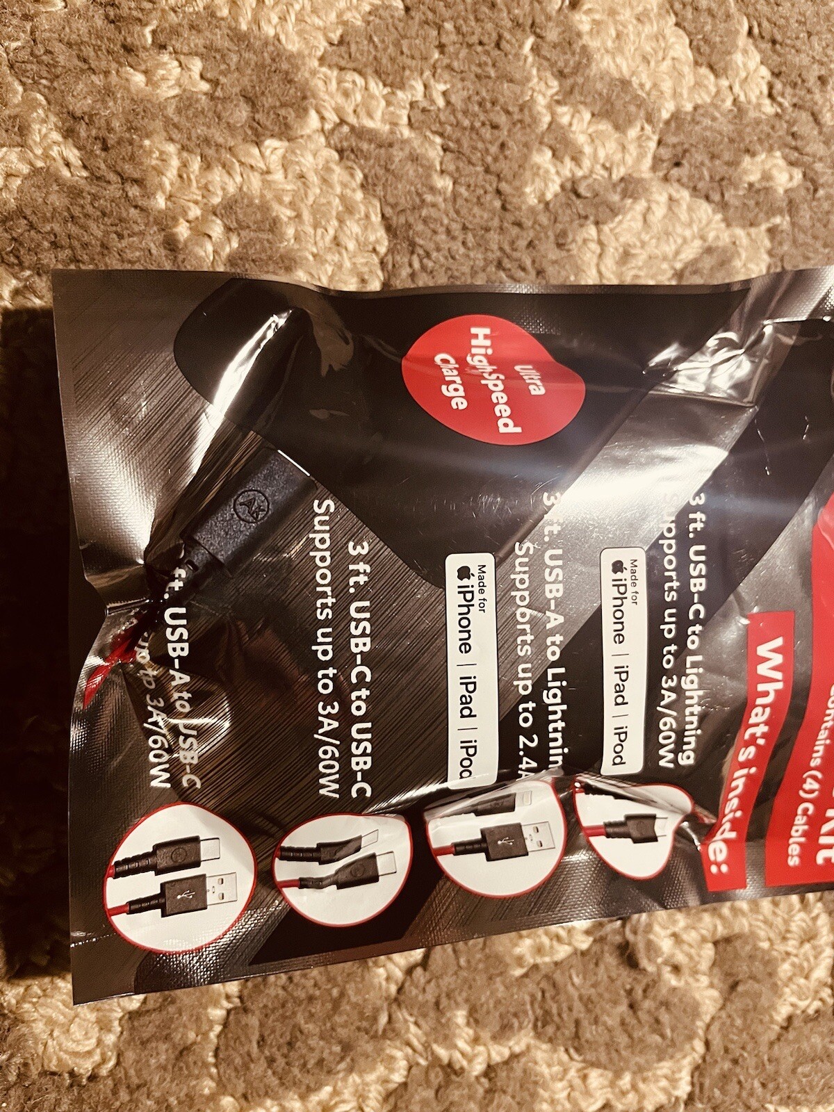 OEM TOYOTA QUICK CHARGE USB CABLE KIT PTQ76-00230 IPHONE ANDROID USBA USBC NEW