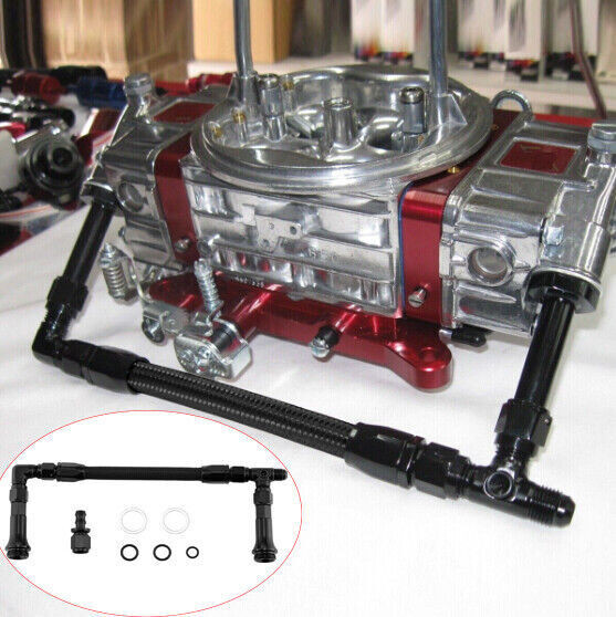 Dual Feed Carb Fuel Line Double Pumper For 4150 Holley Carburetor Braided Xfitwm