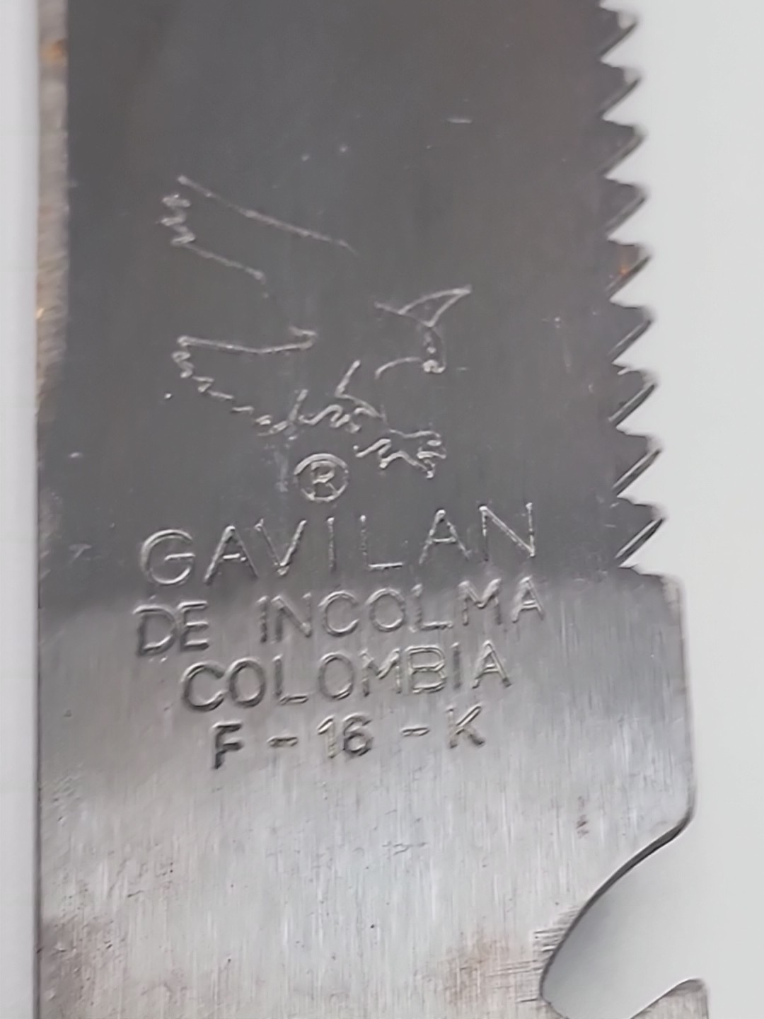 GAVILAN® DE INCOLMA 12" SURVIVAL MACHETE ORANGE HANDLE F-16-K COLOMBIA