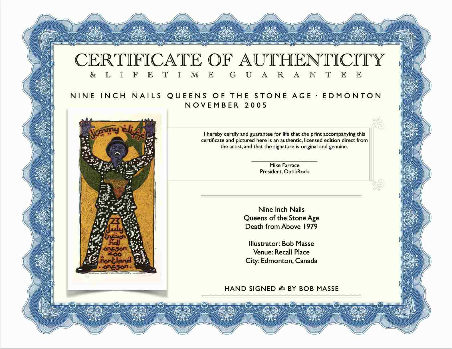 Jimmy Cliff Poster Oregon Zoo 2010 Original Silkscreen S/N 135 Gary Houston COA