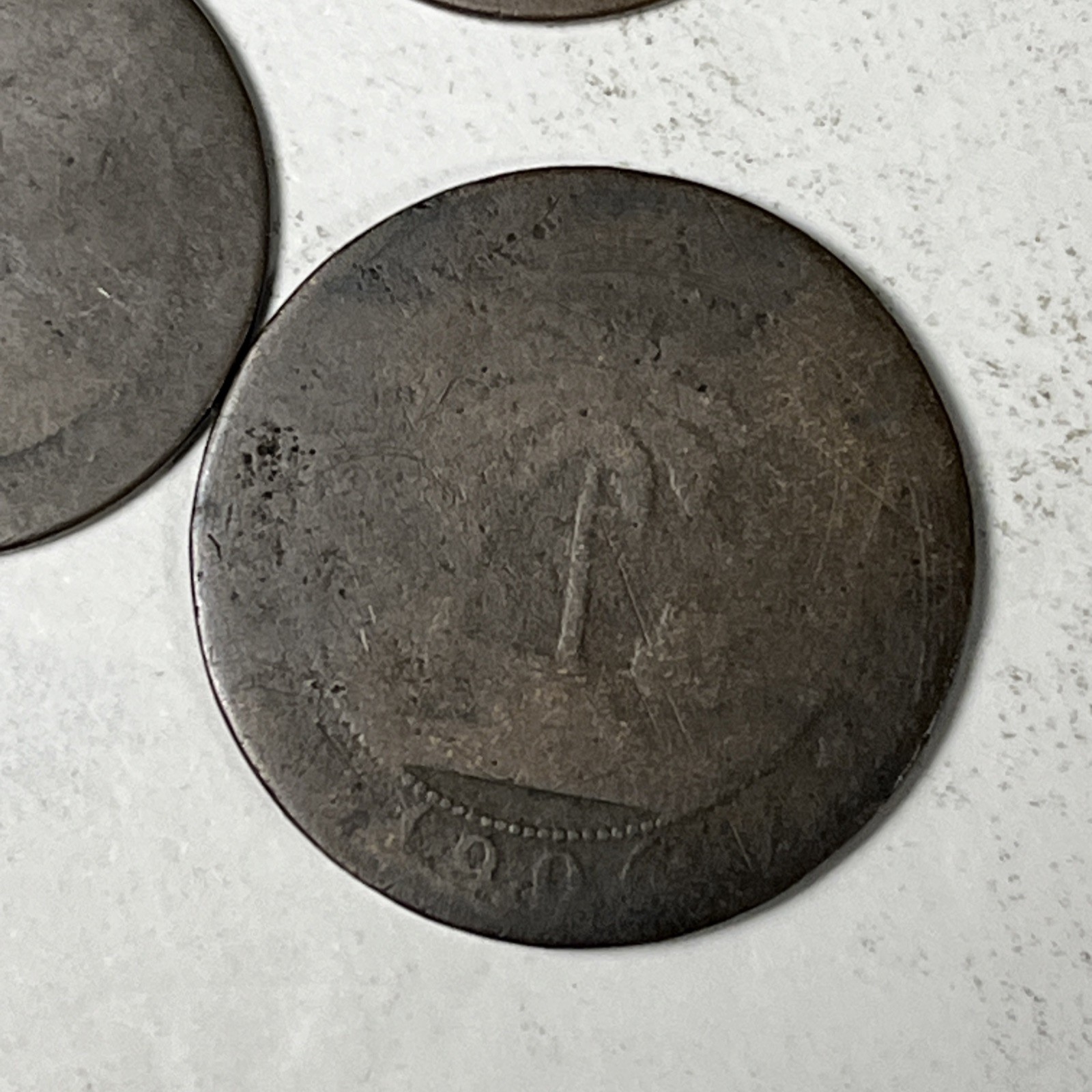 1906 LIBERIA 1 Cent Bronze Coin - Rare - Mixed Lot 1 & 1/2 Cent Coins 7 Total