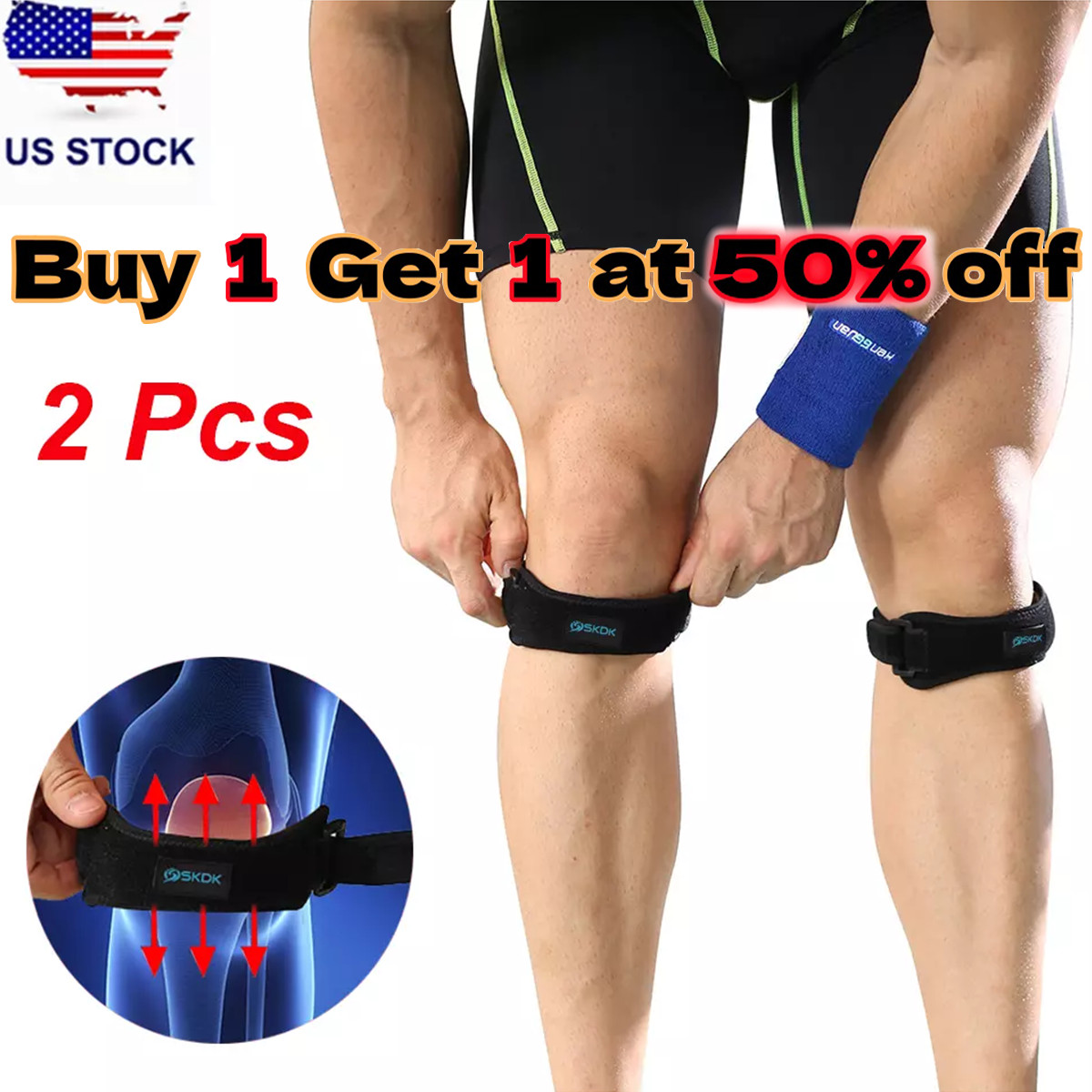 Knee Brace Support Patella Stabilizer Strap Arthritis Running Tendon Pain Relief