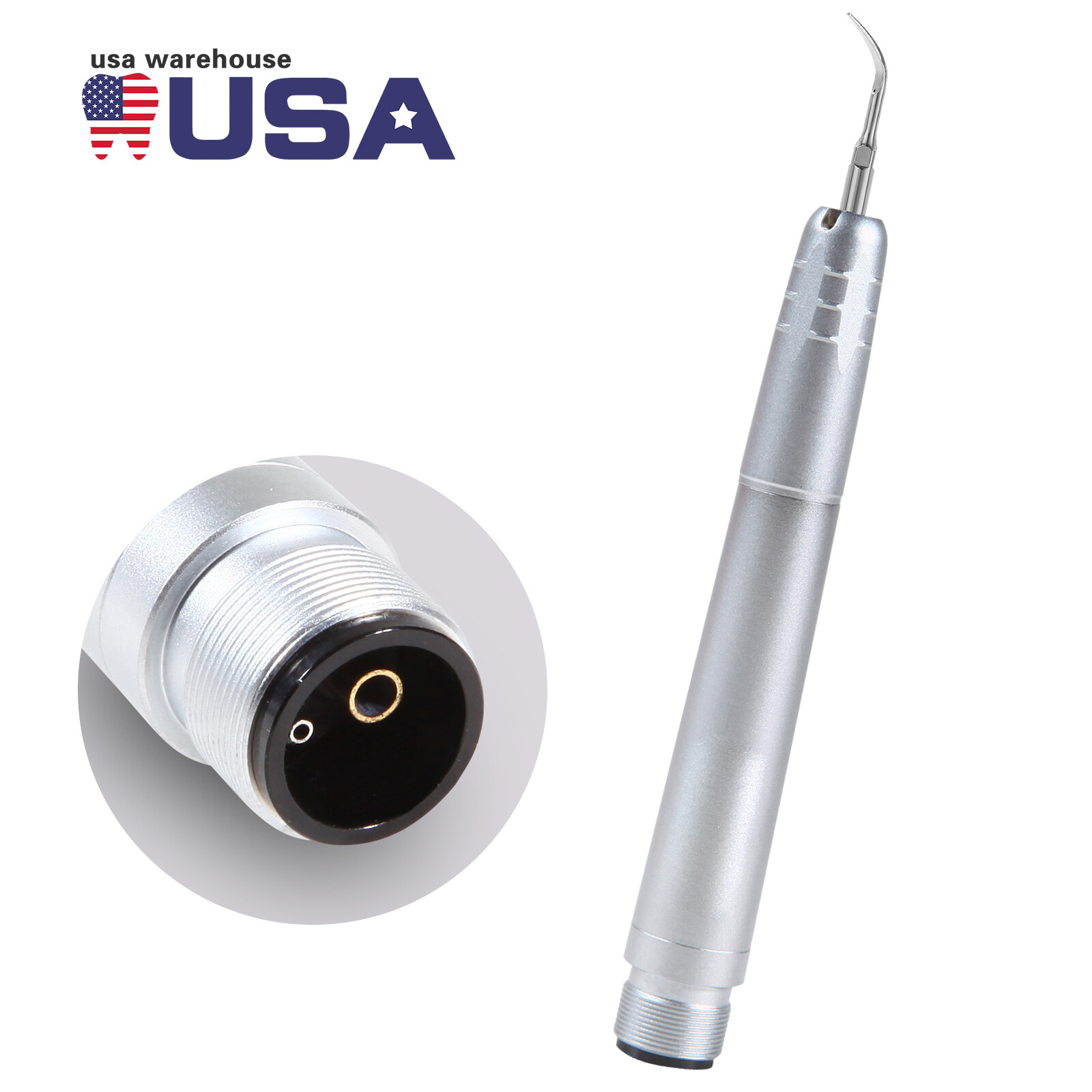 Dental Piezo Ultrasonic Air Scaler Handpiece Hygienist 2/4 Holes With 3 Tips
