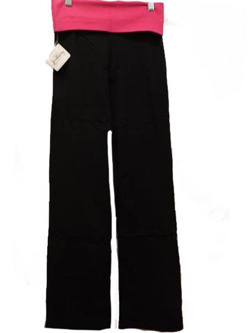 New Yoga Pants Womens Athletic Foldover Stretch Gym Casual Comfy Lounge S-M-L