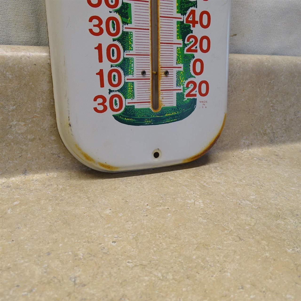 Vintage Quiky Lemon Thermometer Soda Pop, Original Metal, 16" Tombstone