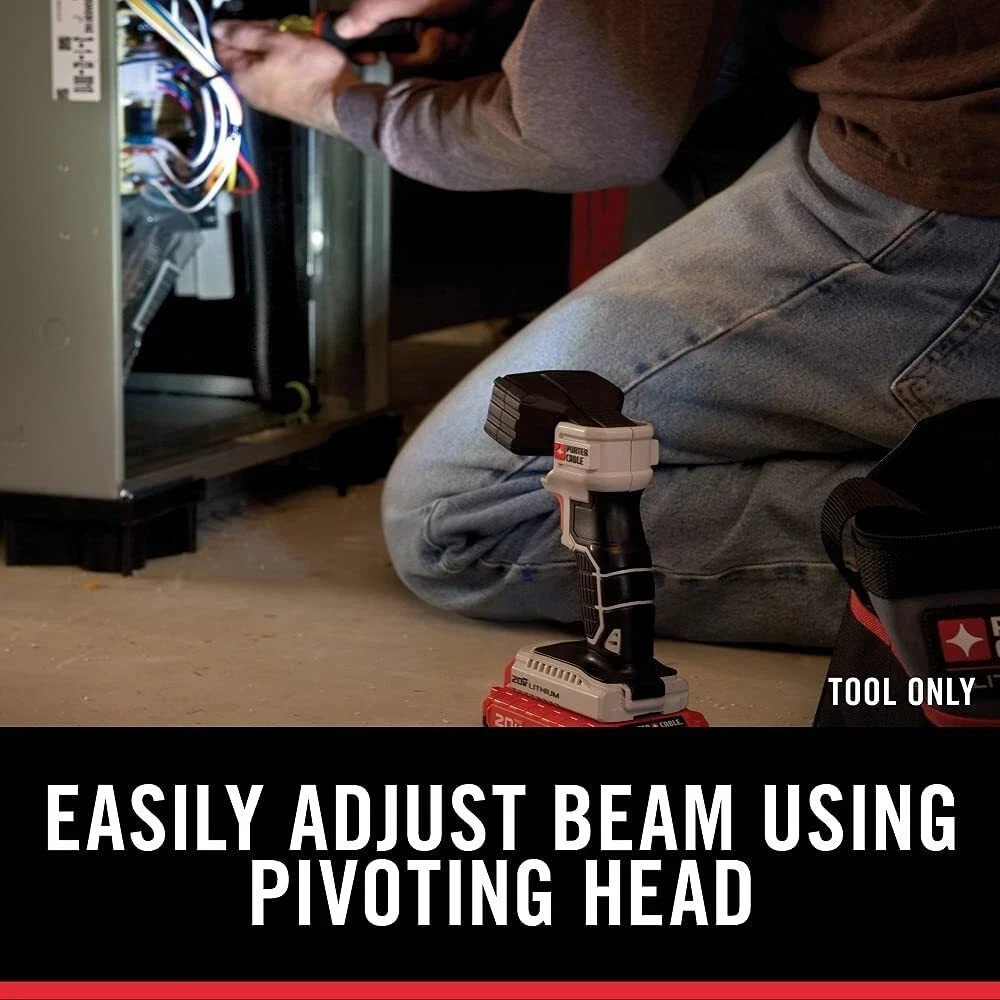 Porter Cable PCC700 LED 20V Light Cordless Flashlight Work Light Jobsite Tool On